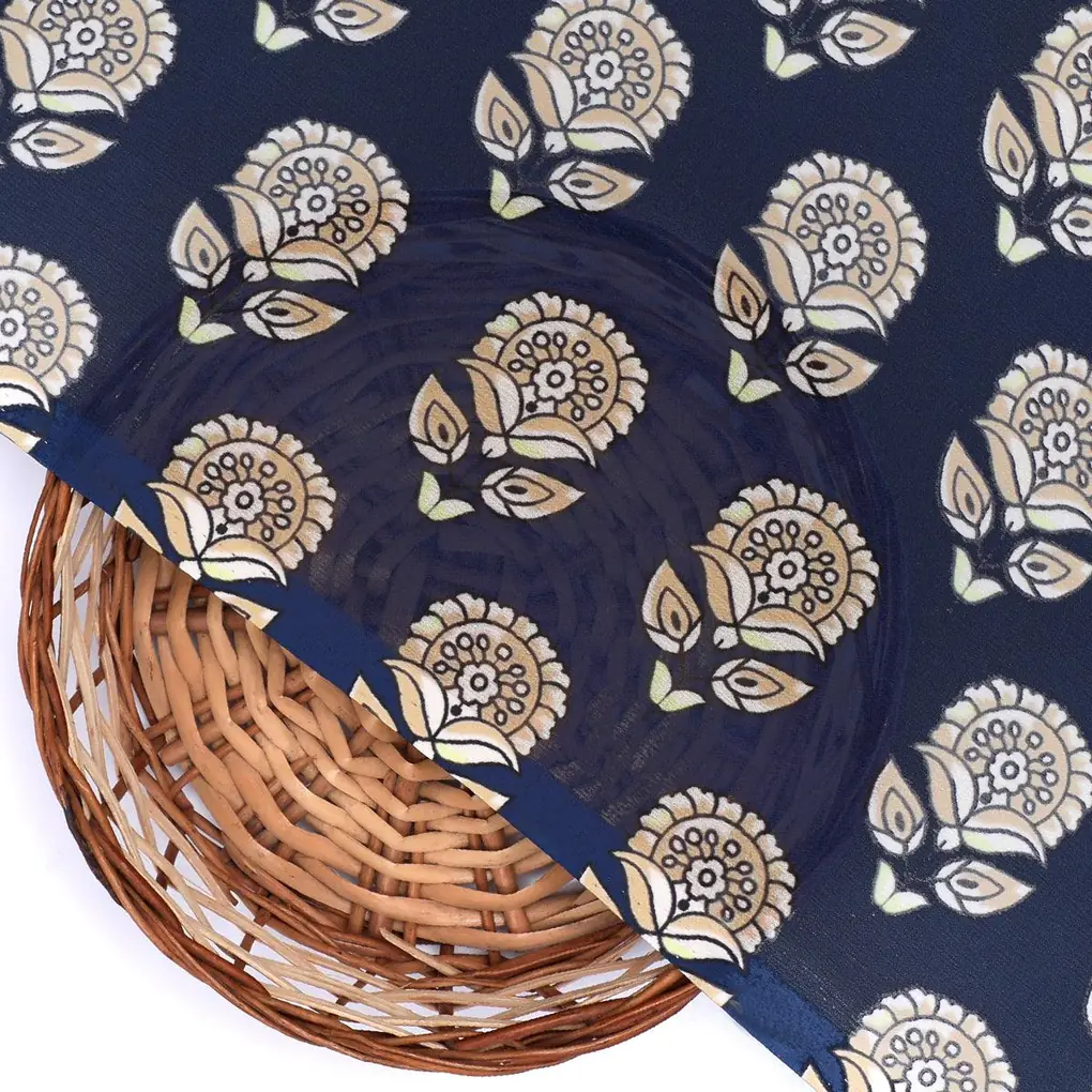 Simply Gradient Sunflower With Blue Background Digital Printed Fabric - Weightless - Image 2