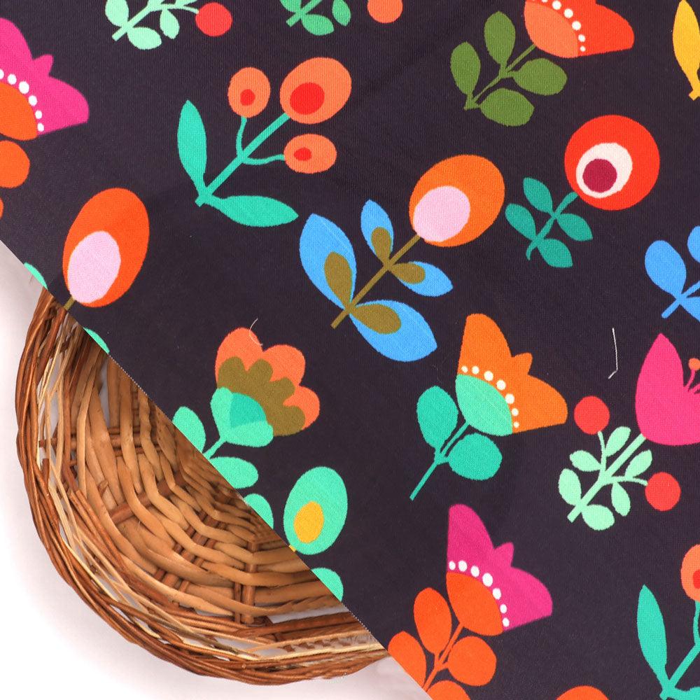 Sketchy Flowers Pattern Digital Printed Fabric - Rayon - Image 2