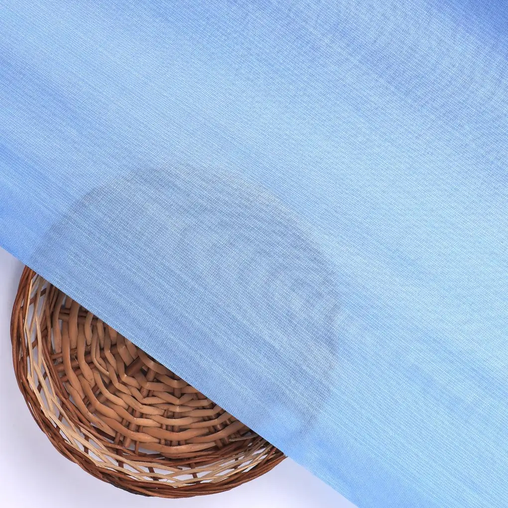Sky Blue Colour Self Patterned Dyed Fabric - Image 2