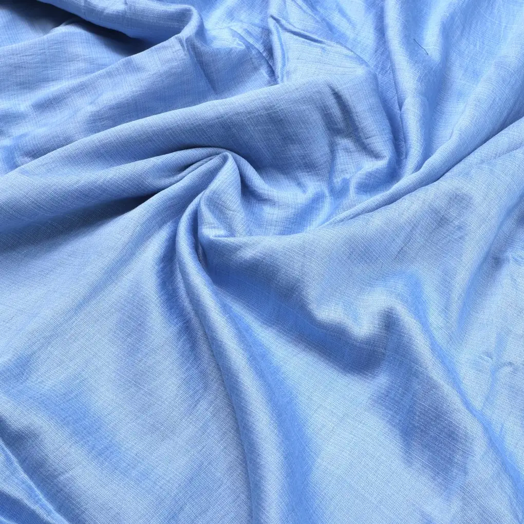 Sky Blue Colour Self Patterned Dyed Fabric - Image 3