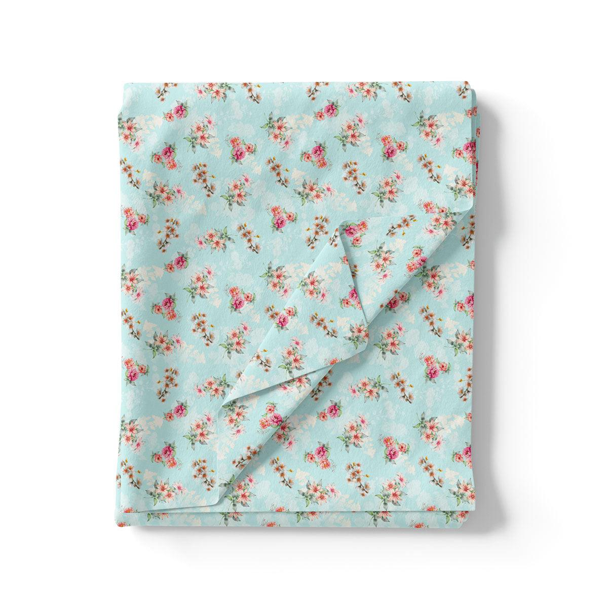 Skyblue Flower Weightless Printed Fabric - Image 3
