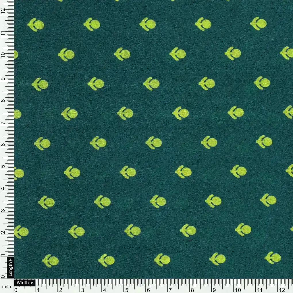 Small and Single Motif Digital Printed Fabric - Pure Cotton - Image 4