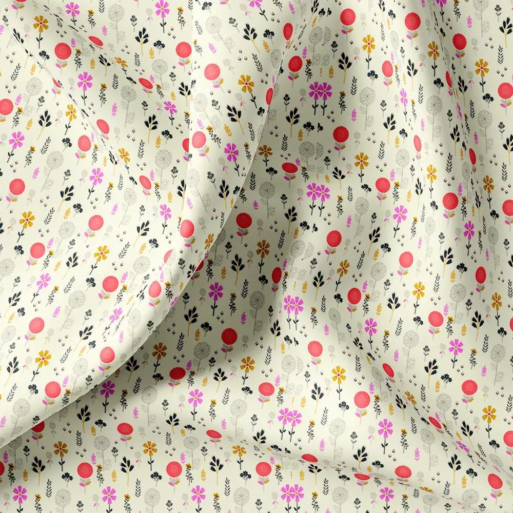 Small Motif Flowers Digital Printed Fabric - Image 2