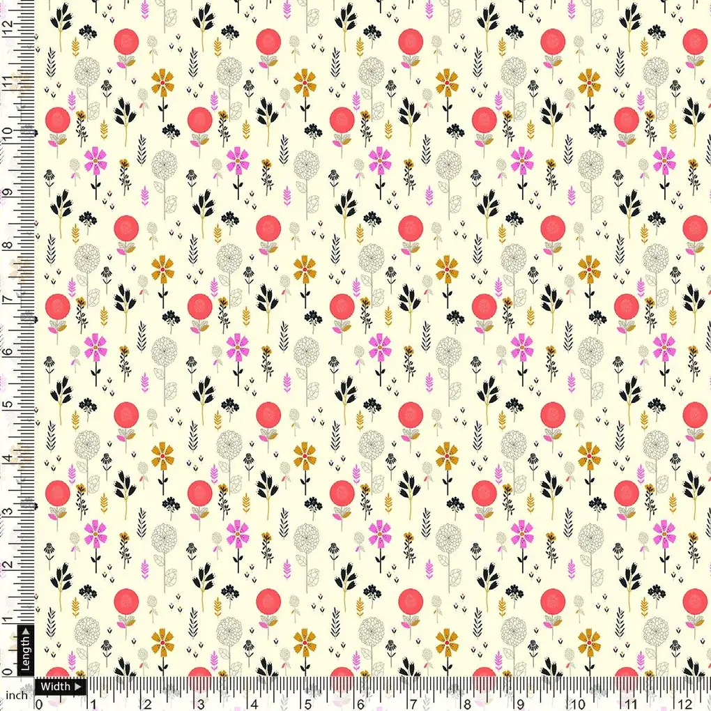 Small Motif Flowers Digital Printed Fabric - Image 4