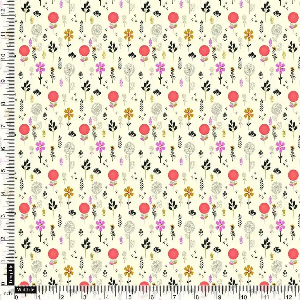 Small Motif Flowers Digital Printed Fabric - Image 4
