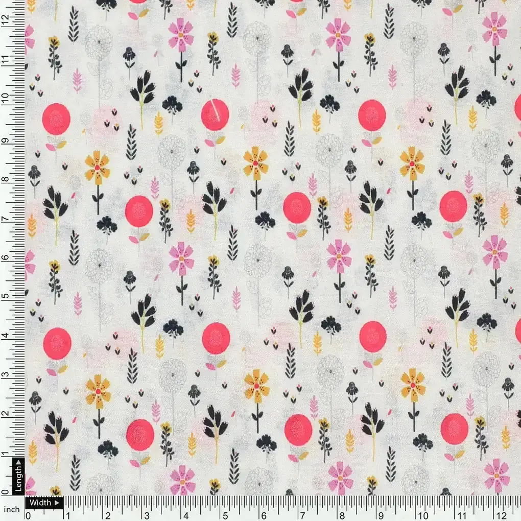Small Motif Flowers Digital Printed Fabric - Image 4