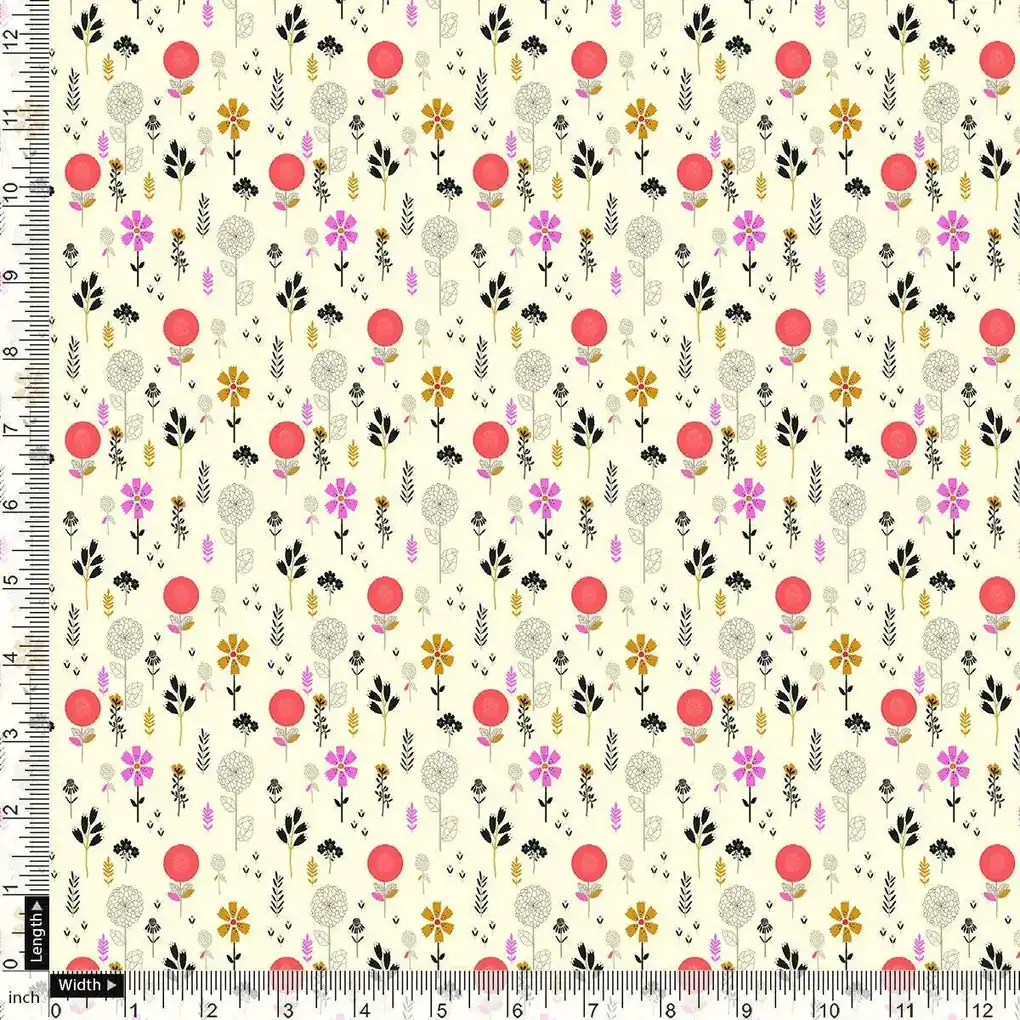 Small Motif Flowers Digital Printed Fabric - Image 4