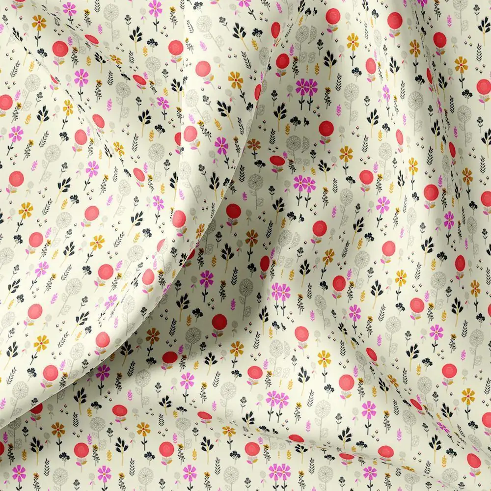 Small Motif Flowers Digital Printed Fabric - Image 3