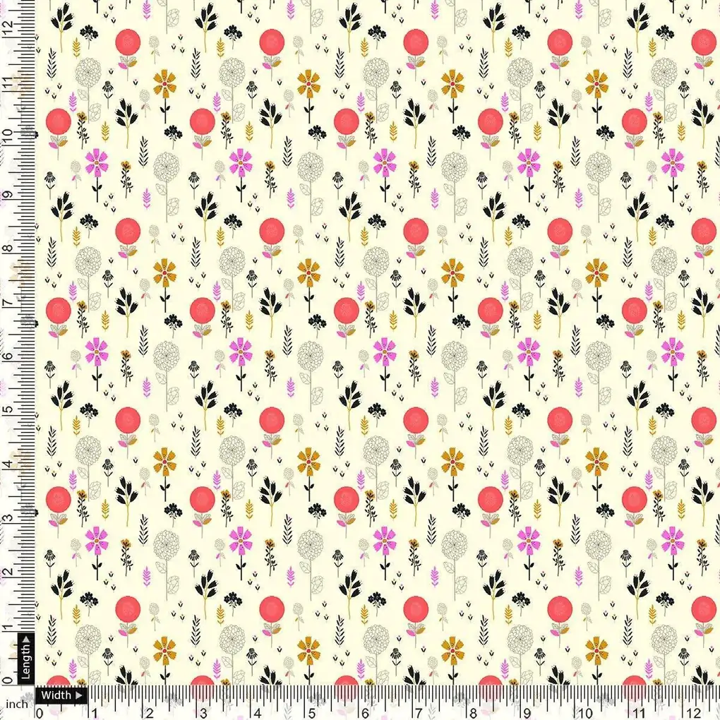 Small Motif Flowers Digital Printed Fabric - Image 4
