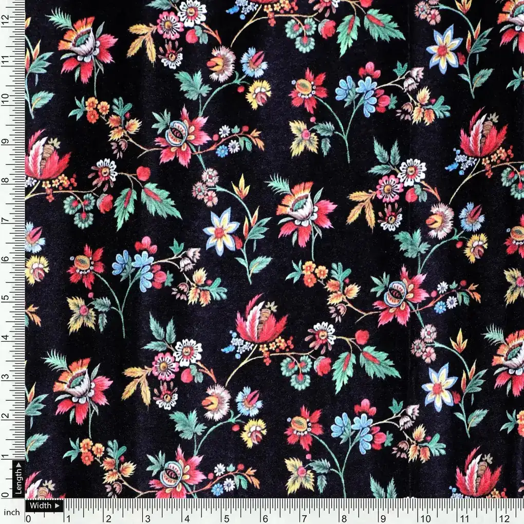Small Wild Flower Motif Digital Printed Fabric - Image 4