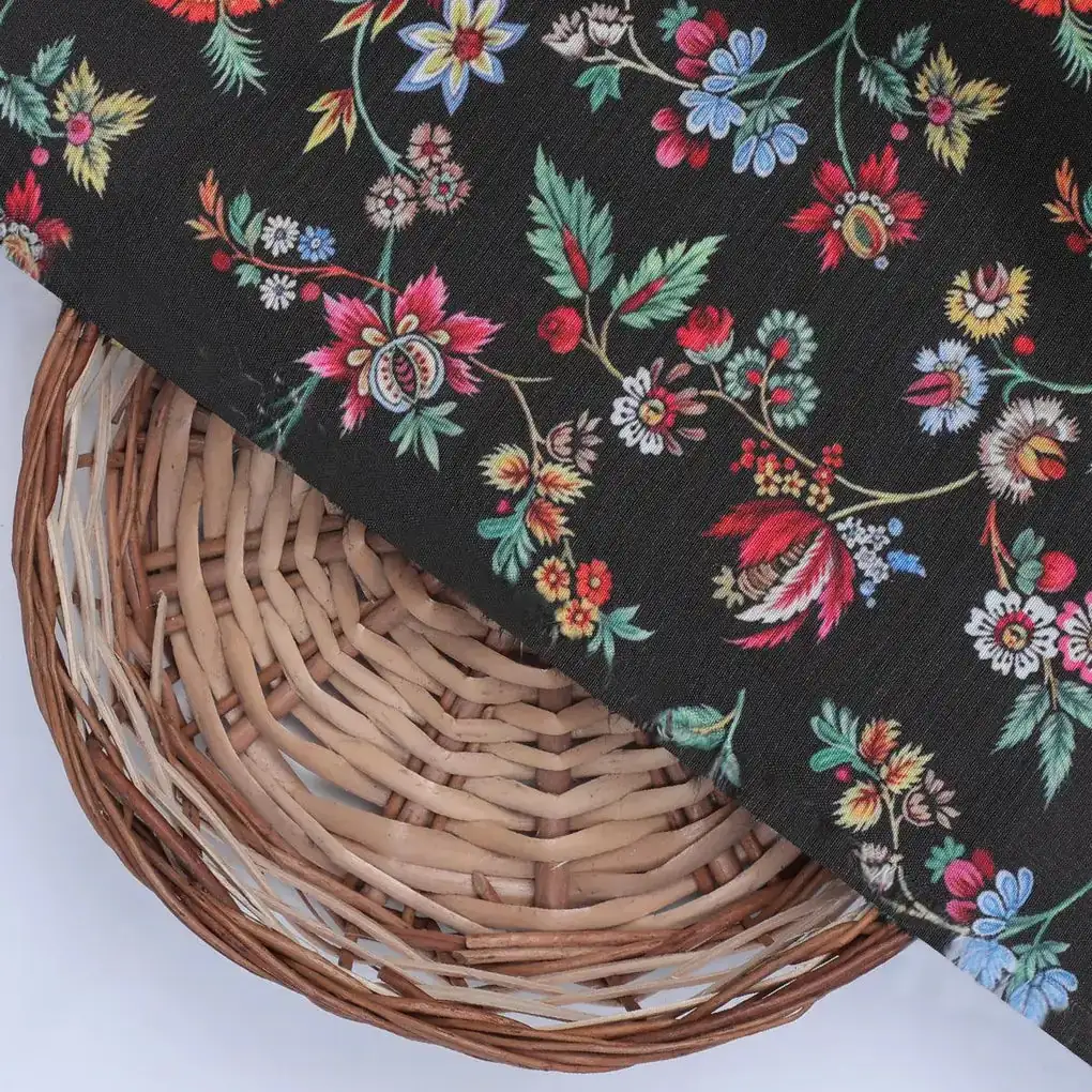 Small Wild Flower Motif Digital Printed Fabric - Image 2
