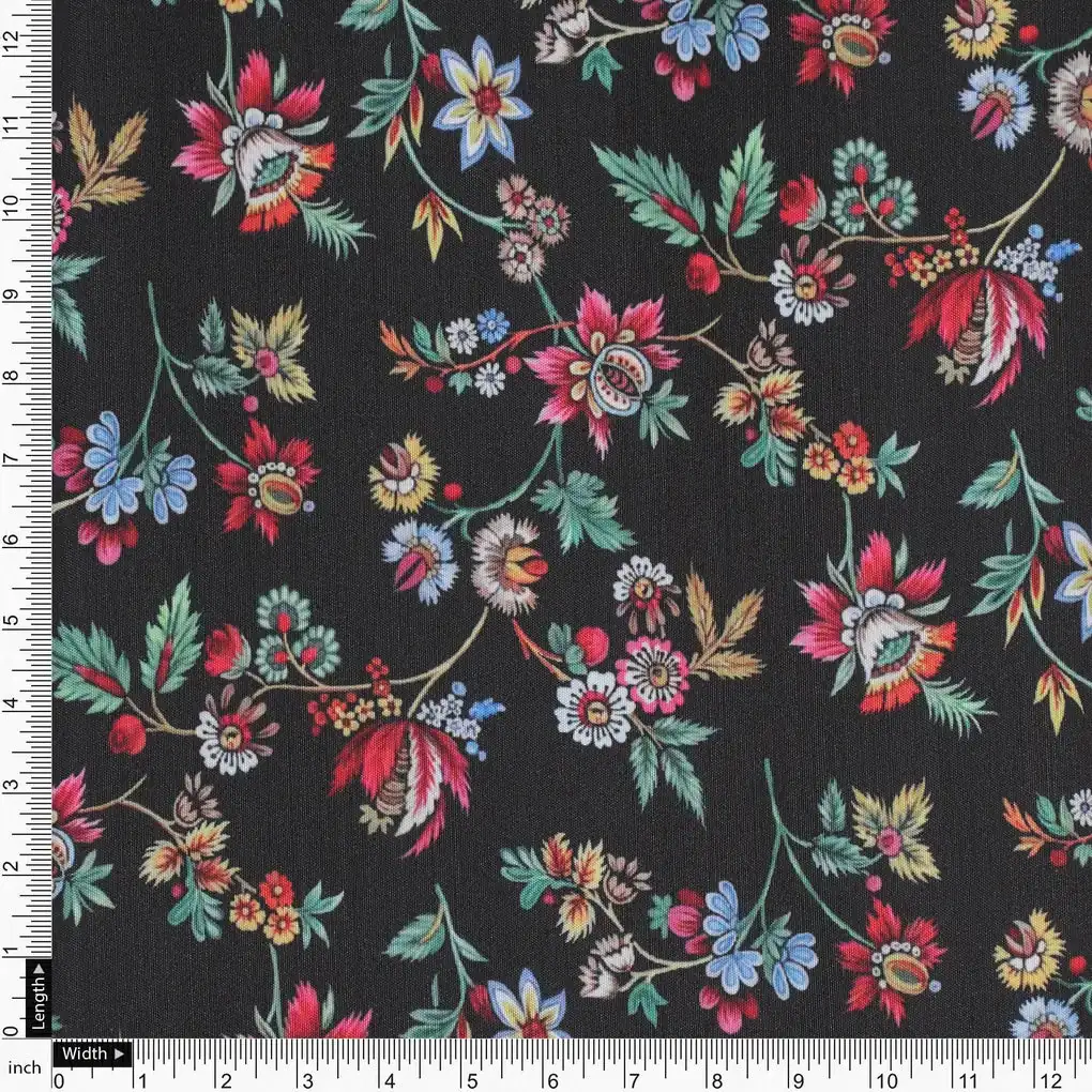 Small Wild Flower Motif Digital Printed Fabric - Image 4