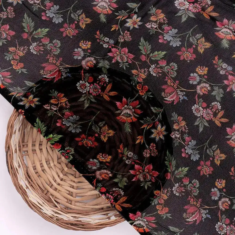 Small Wild Flower Motif Digital Printed Fabric - Image 2