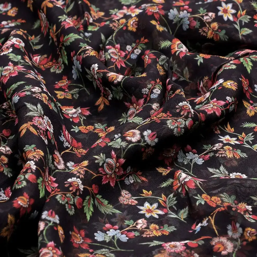Small Wild Flower Motif Digital Printed Fabric - Image 3