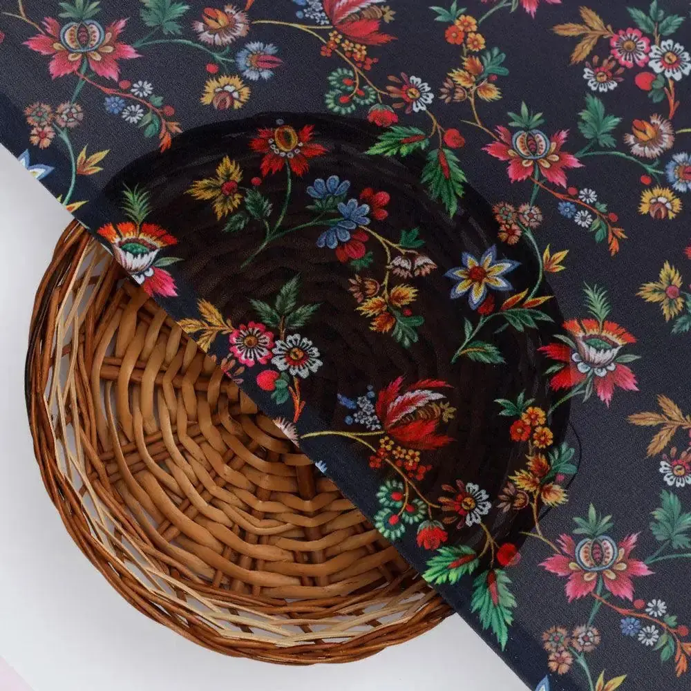 Small Wild Flower Motif Digital Printed Fabric - Image 2