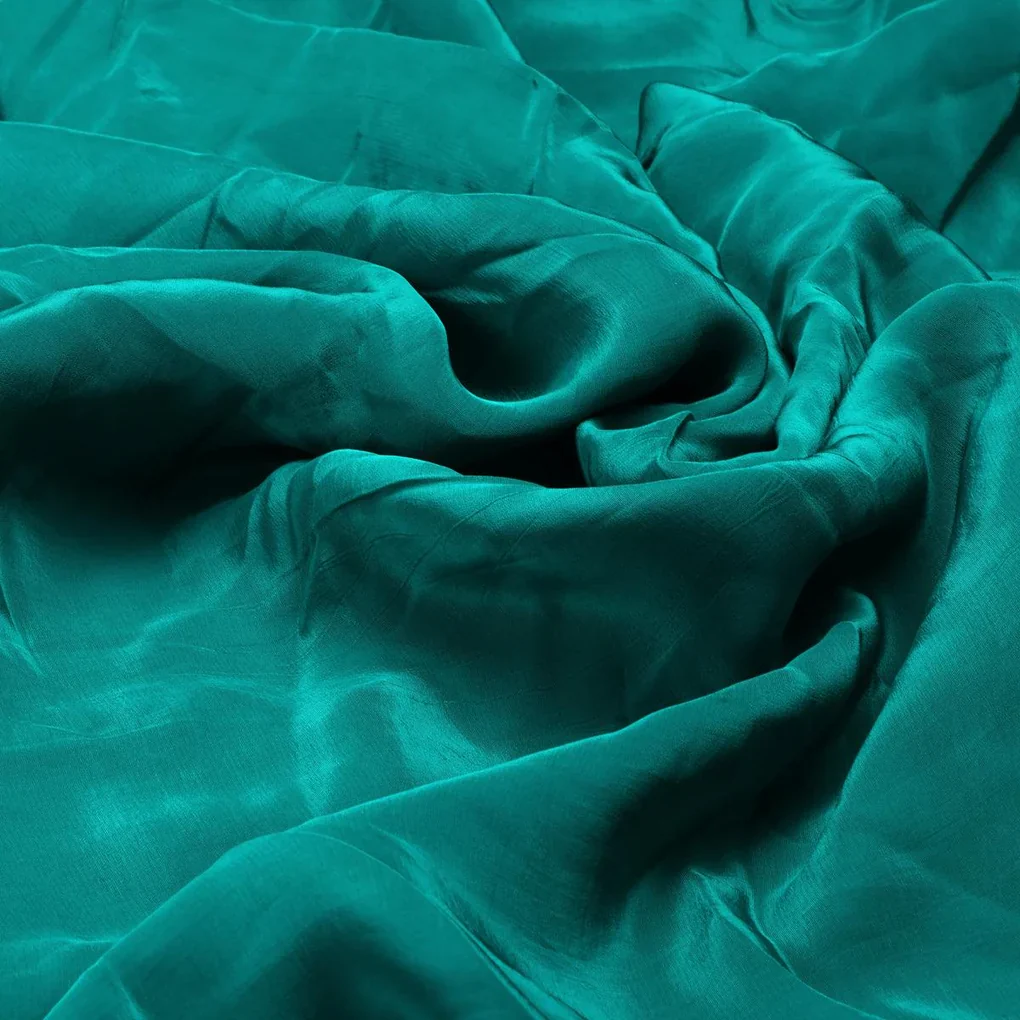 Solid Dyed Natural Crepe Fabric in Rama Color - Image 3