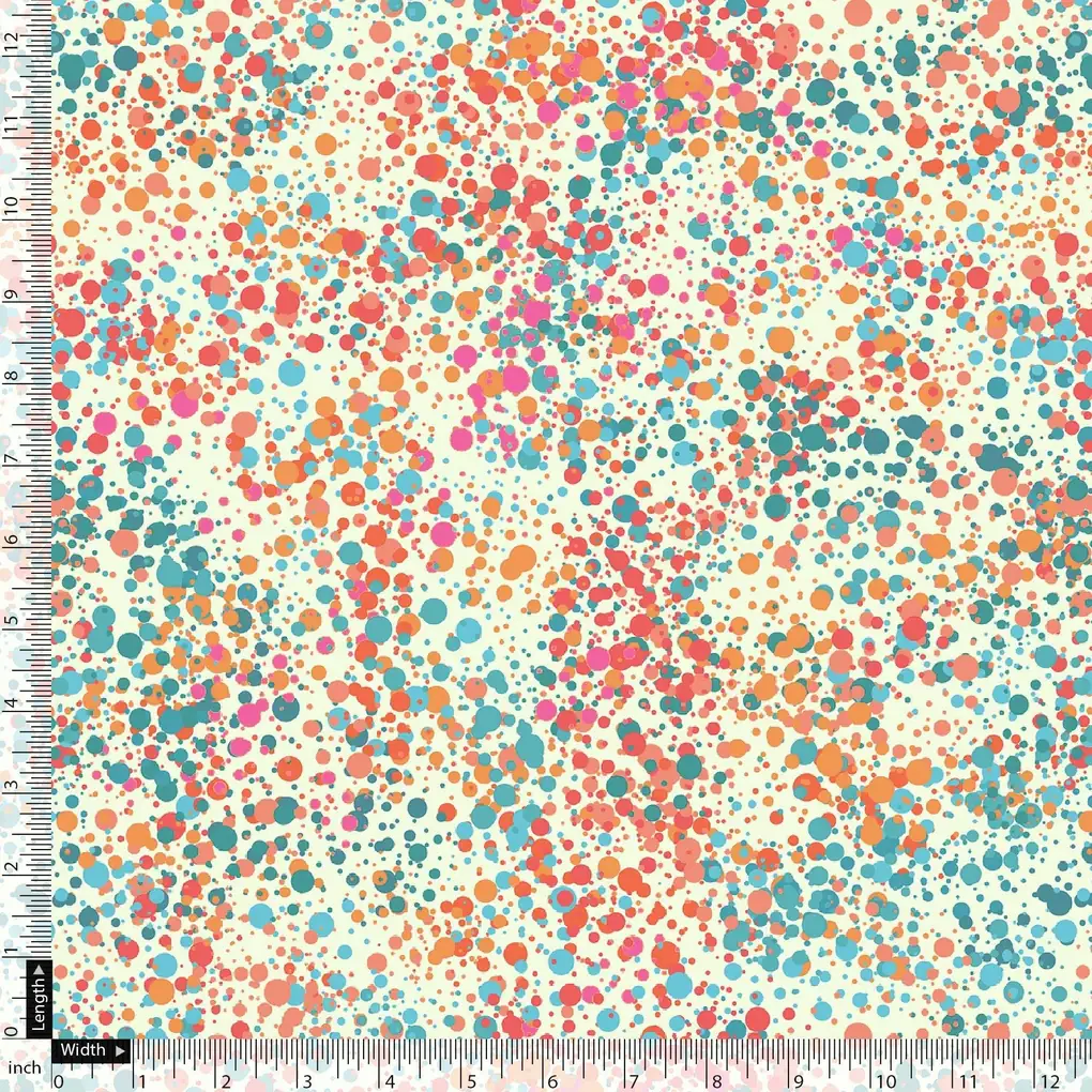 Spread Colour Of Rainbow Spot Digital Printed Fabric - Image 4