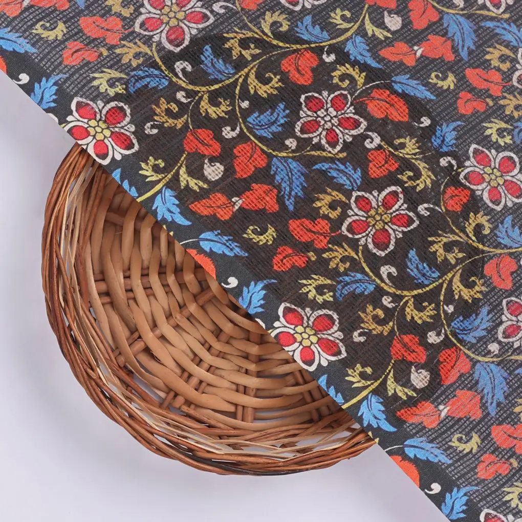 Stunning Floral Velly Kota Doria Fabric Material - Image 2