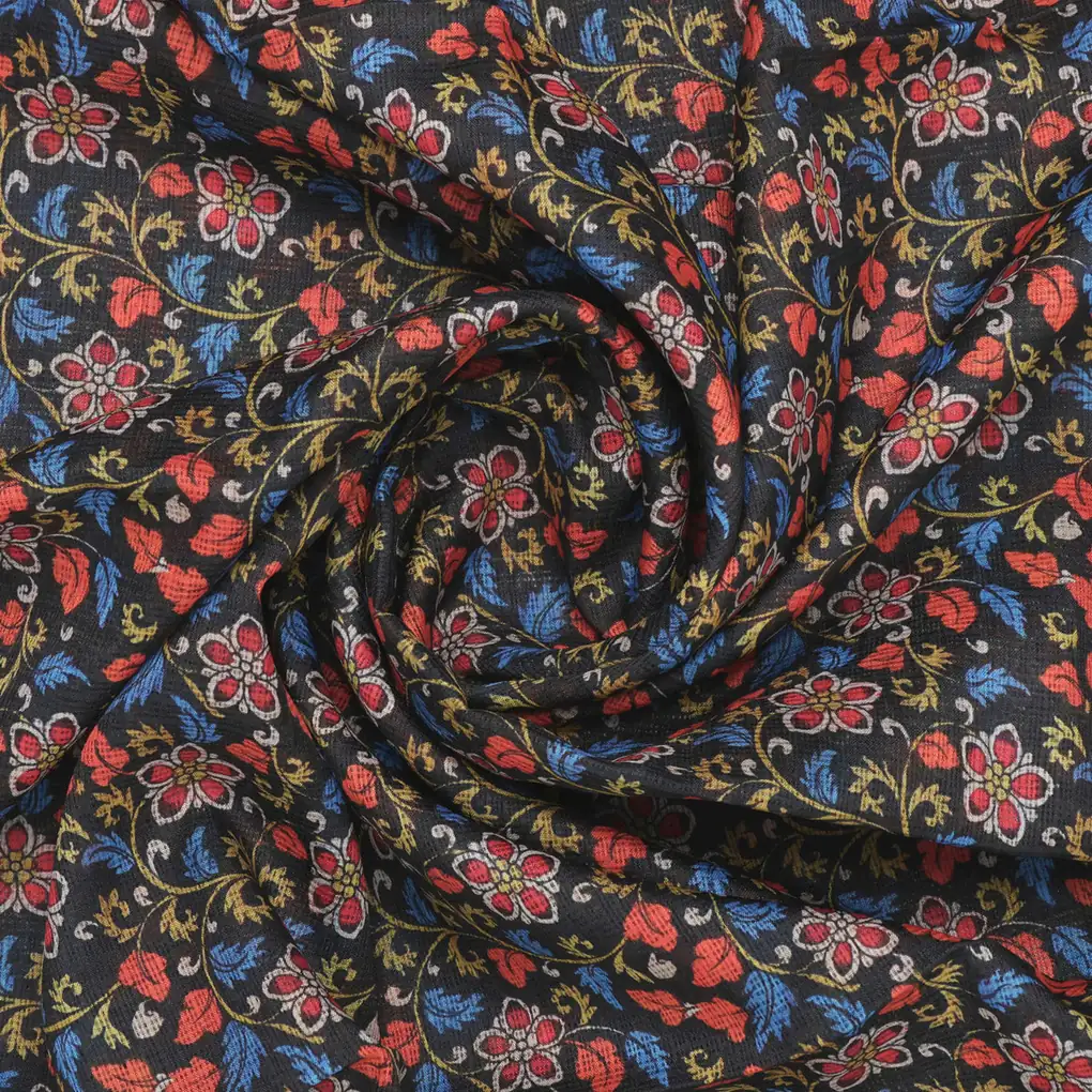 Stunning Floral Velly Kota Doria Fabric Material - Image 3