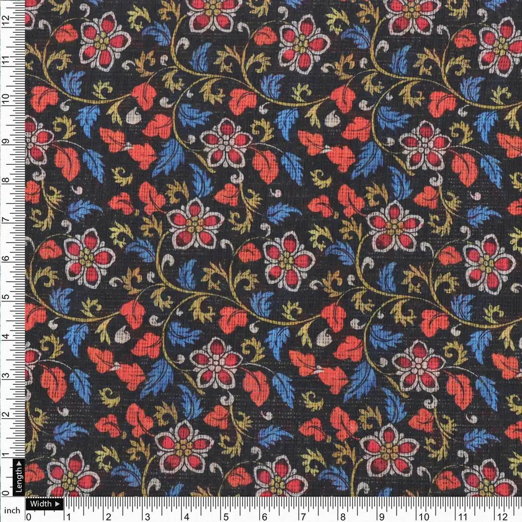 Stunning Floral Velly Kota Doria Fabric Material - Image 4