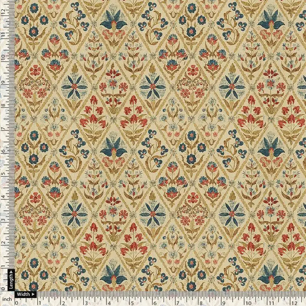 Stylized Harlequin Motif Digital Printed Fabric - Pure Chinon - Image 4