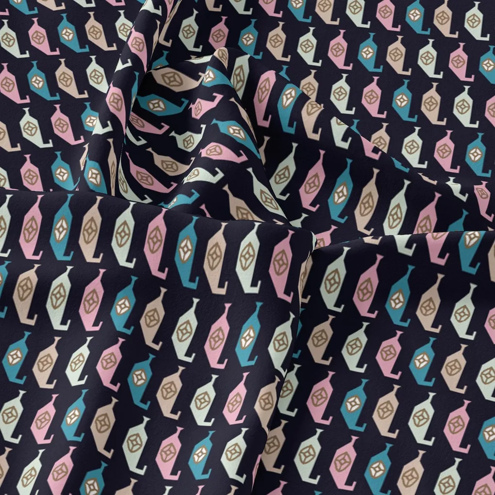 Stylized Leaf Motif Allover Digital Printed Fabric - Image 3