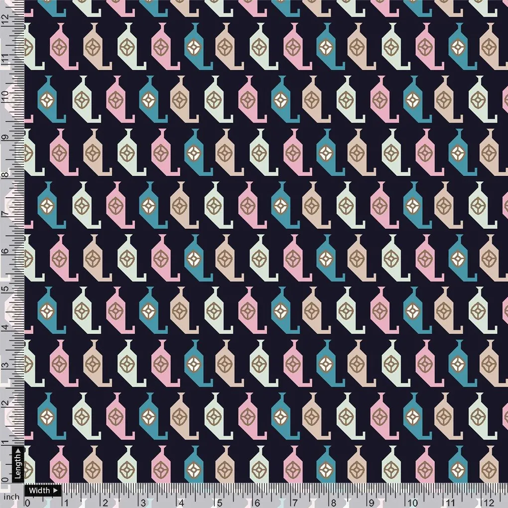 Stylized Leaf Motif Allover Digital Printed Fabric - Image 4