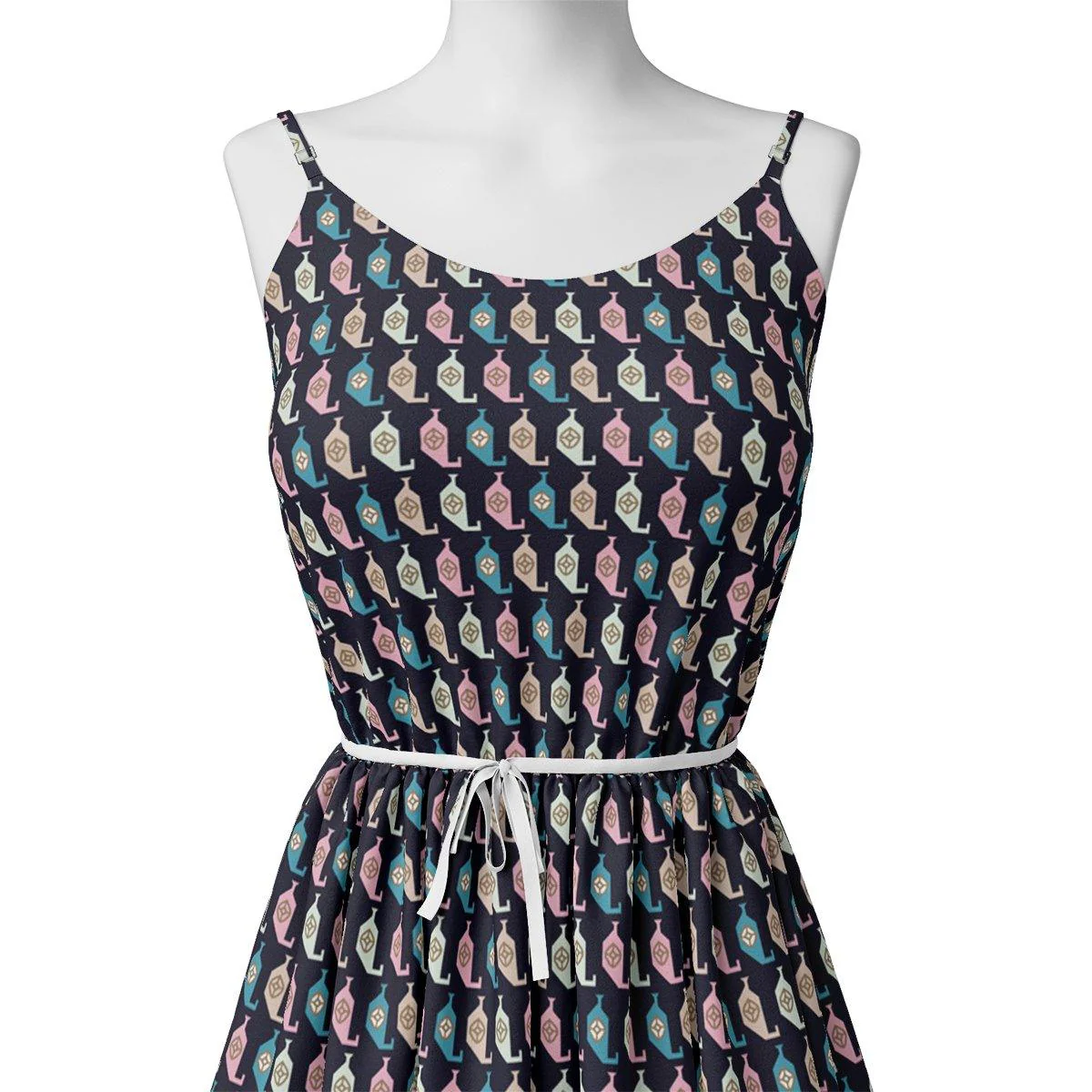 Stylized Leaf Motif Allover Digital Printed Fabric - Kora Silk - Image 2