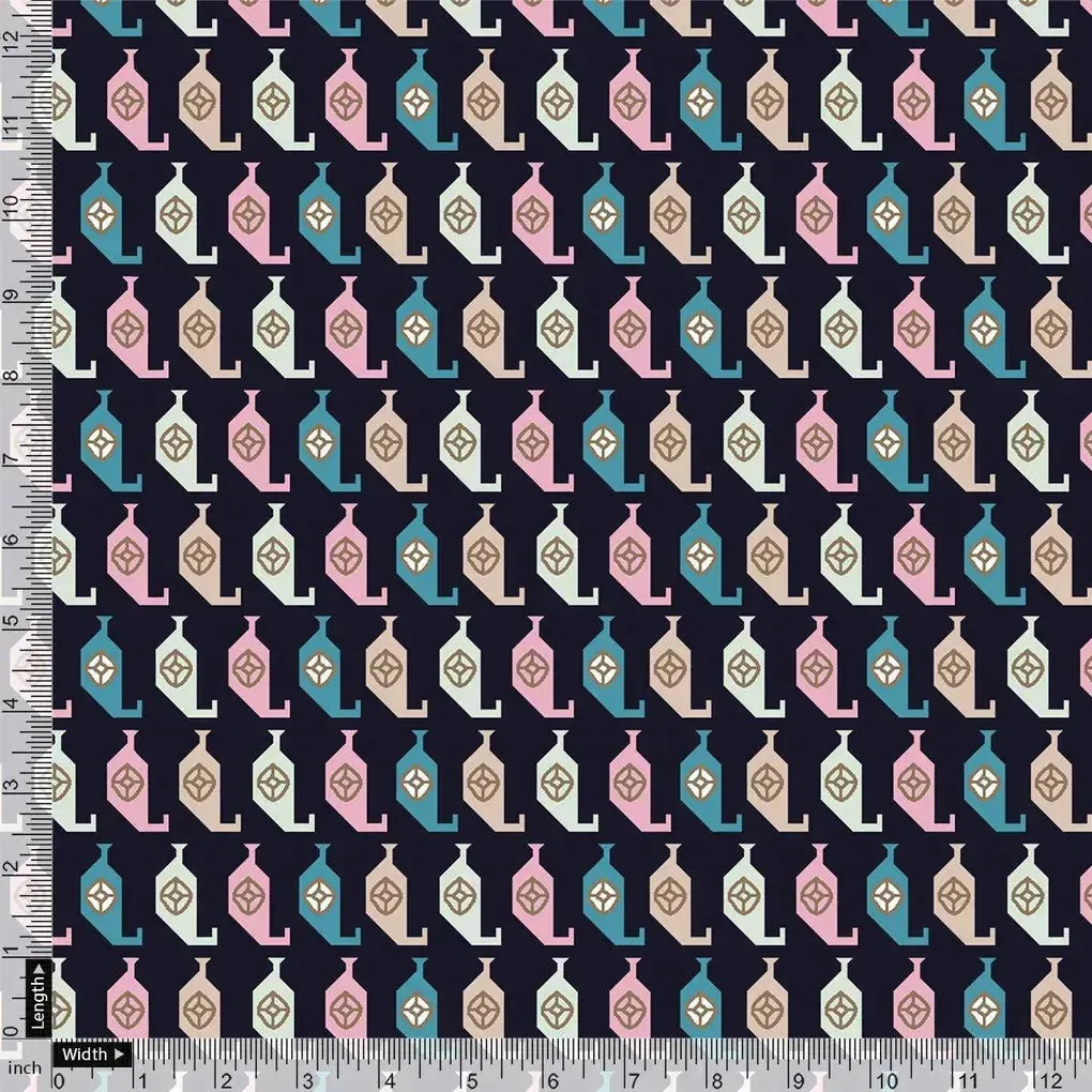 Stylized Leaf Motif Allover Digital Printed Fabric - Muslin - Image 4