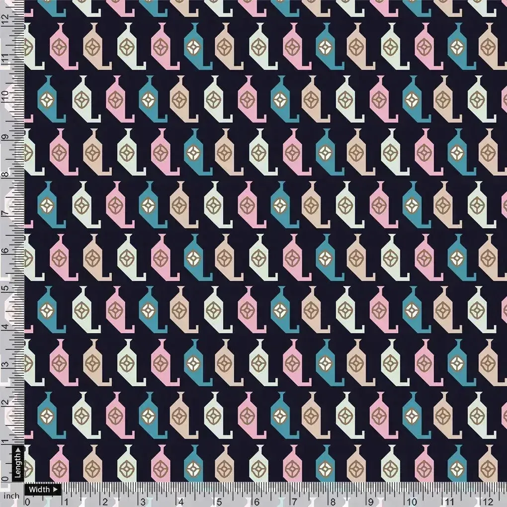 Stylized Leaf Motif Allover Digital Printed Fabric - Pure Chinon - Image 4