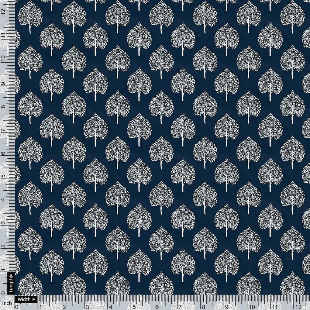 Stylized Mepal Leaf Motif Digital Printed Fabric - Rayon - Image 4