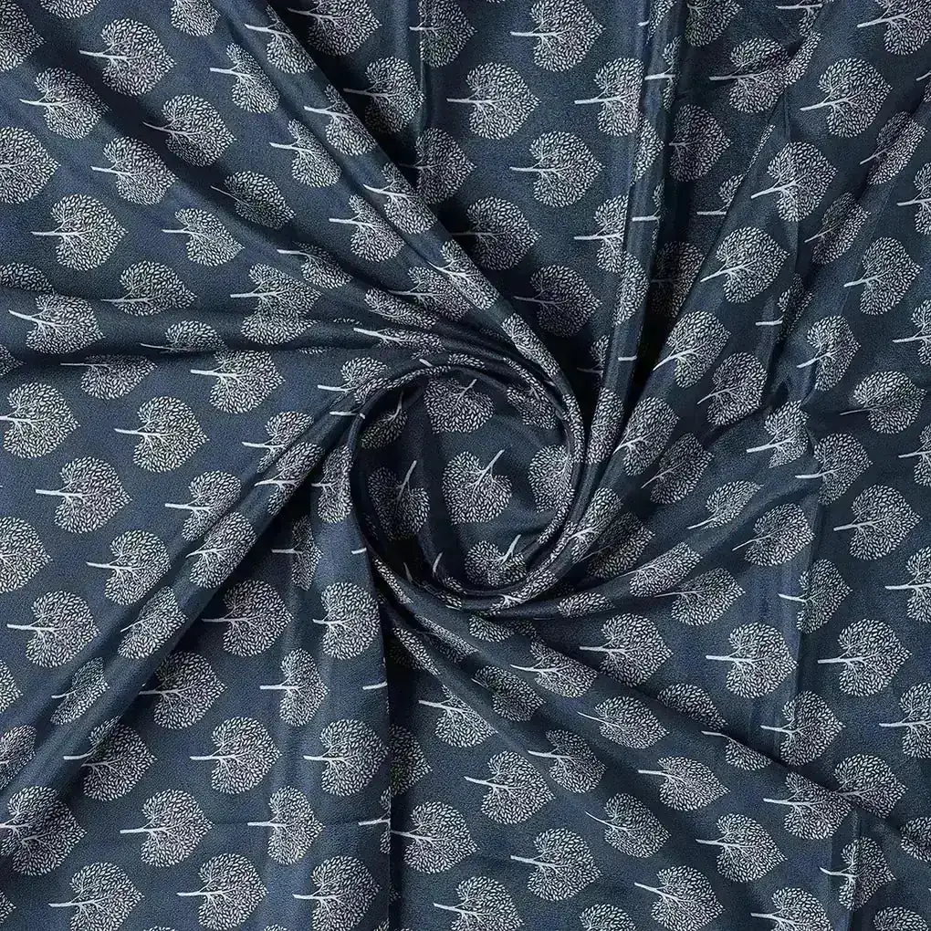 Stylized Mepal Leaf Motif Digital Printed Fabric - Crepe - Image 2