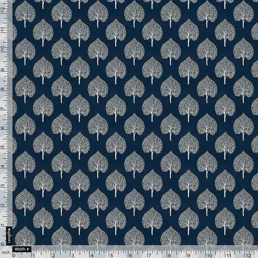 Stylized Mepal Leaf Motif Digital Printed Fabric - Weightless - Image 4