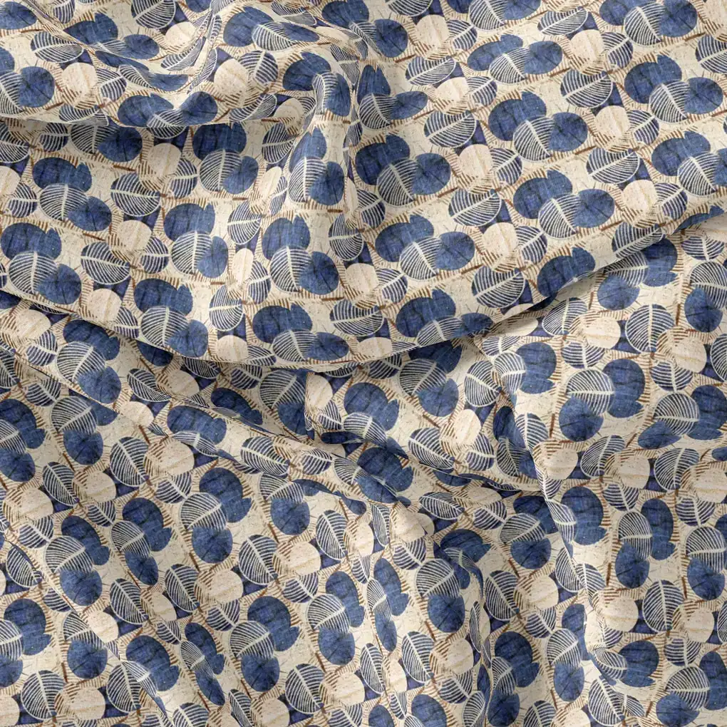 Stylized Round Leaf Digital Printed Fabric - Image 3