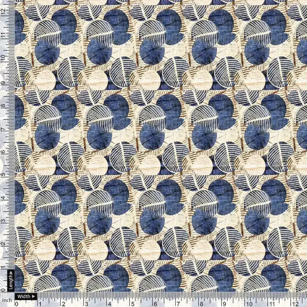 Stylized Round Leaf Digital Printed Fabric - Muslin - Image 4