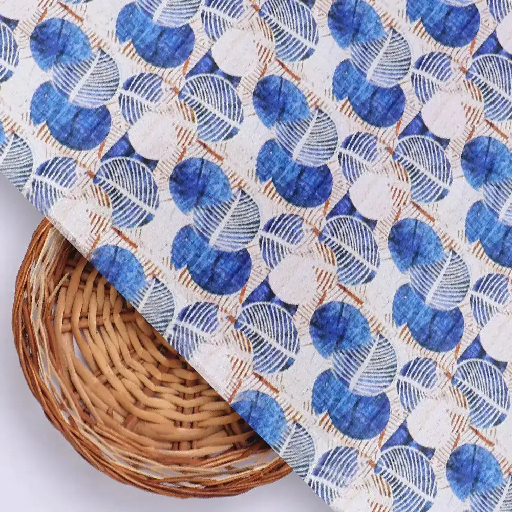 Stylized Round Leaf Digital Printed Fabric - Crepe - Image 3