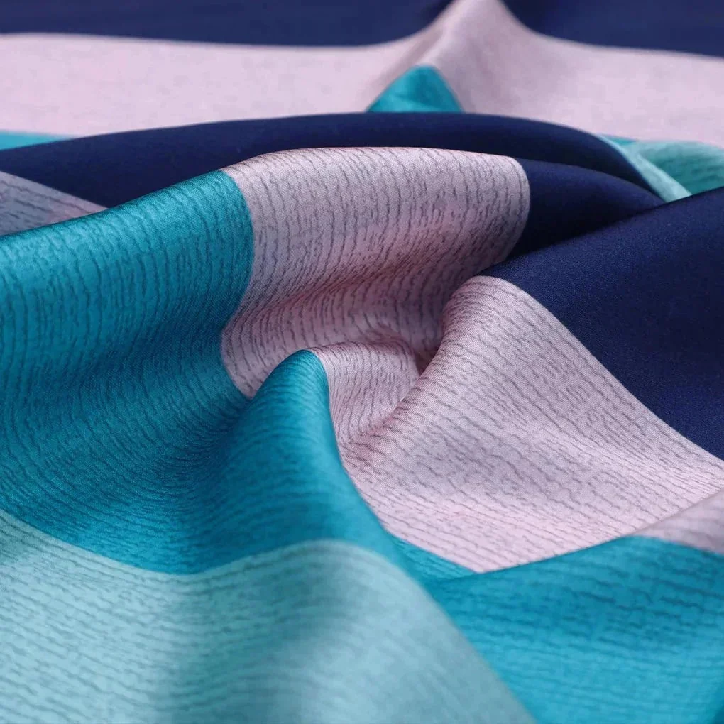 Subtle Colour Stripes Digital Printed Fabric - Japan Satin - Image 3