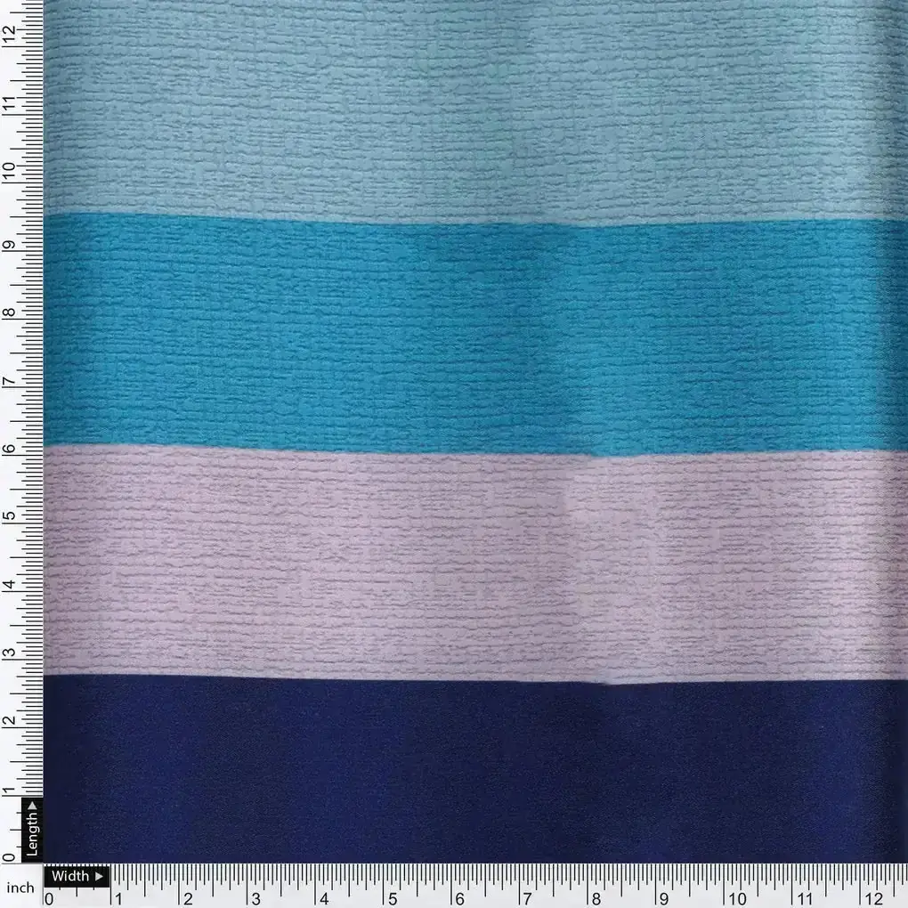 Subtle Colour Stripes Digital Printed Fabric - Japan Satin - Image 4