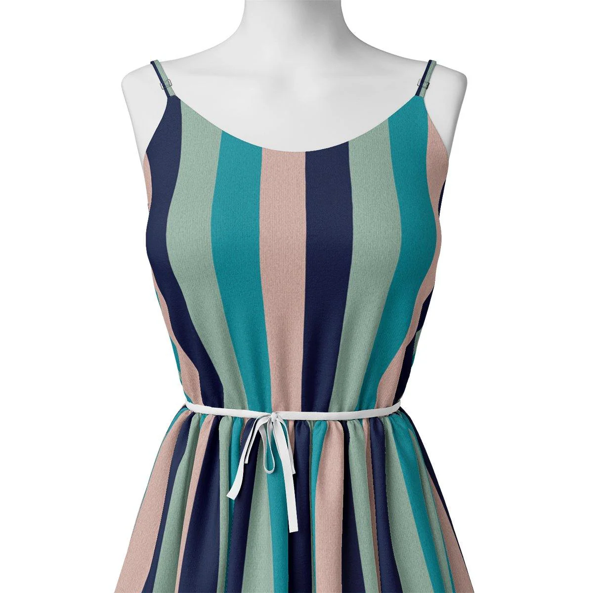 Subtle Colour Stripes Digital Printed Fabric - Kora Silk - Image 2