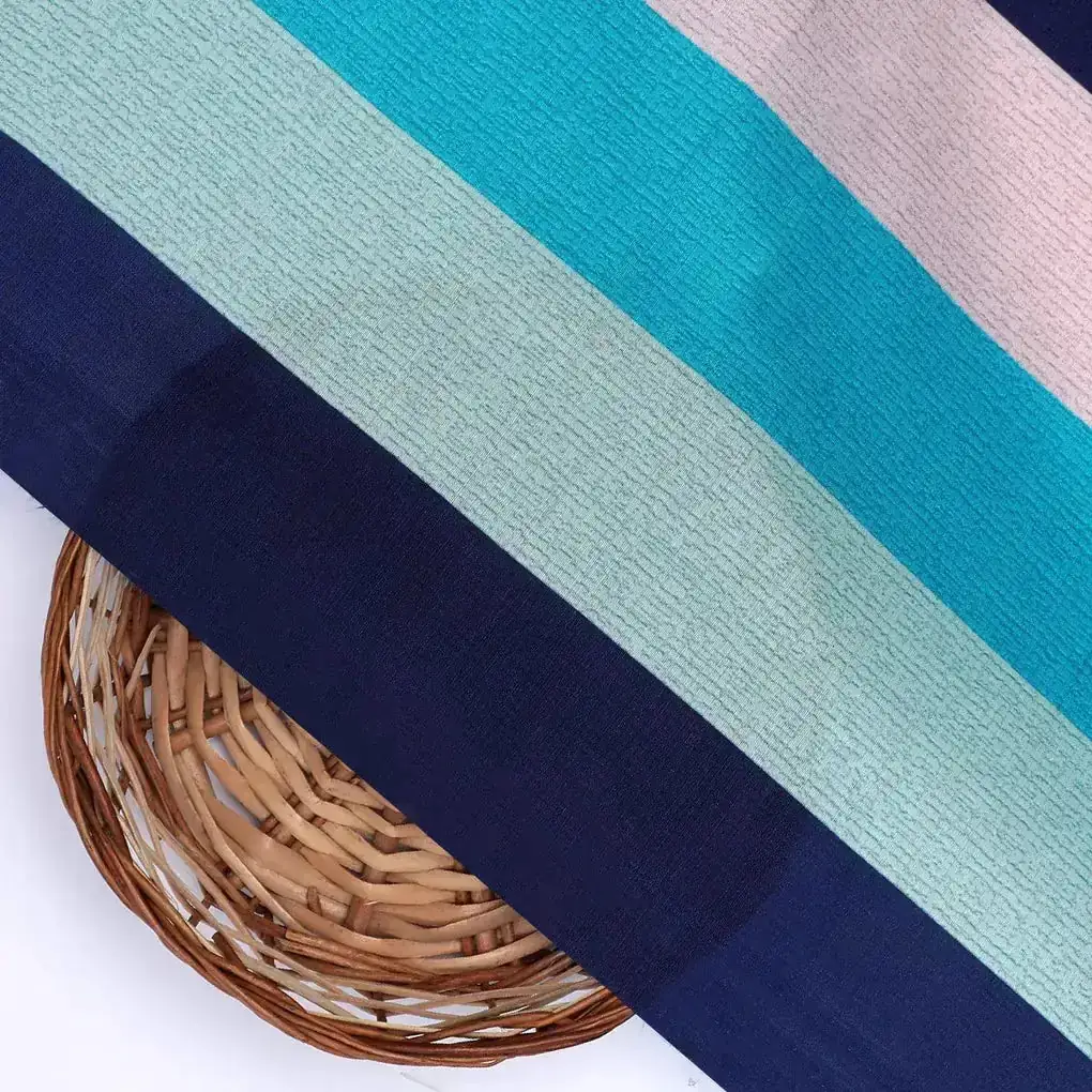 Subtle Colour Stripes Digital Printed Fabric - Muslin - Image 3