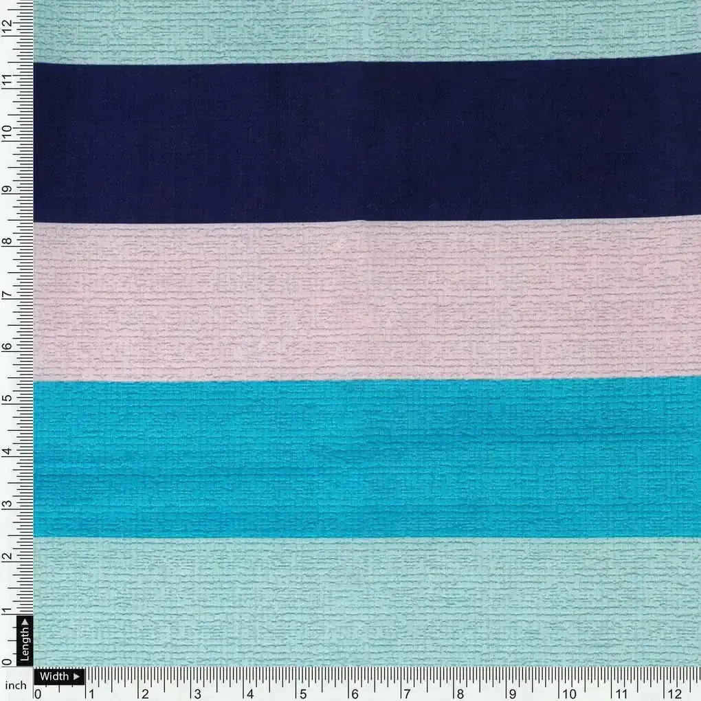 Subtle Colour Stripes Digital Printed Fabric - Muslin - Image 4