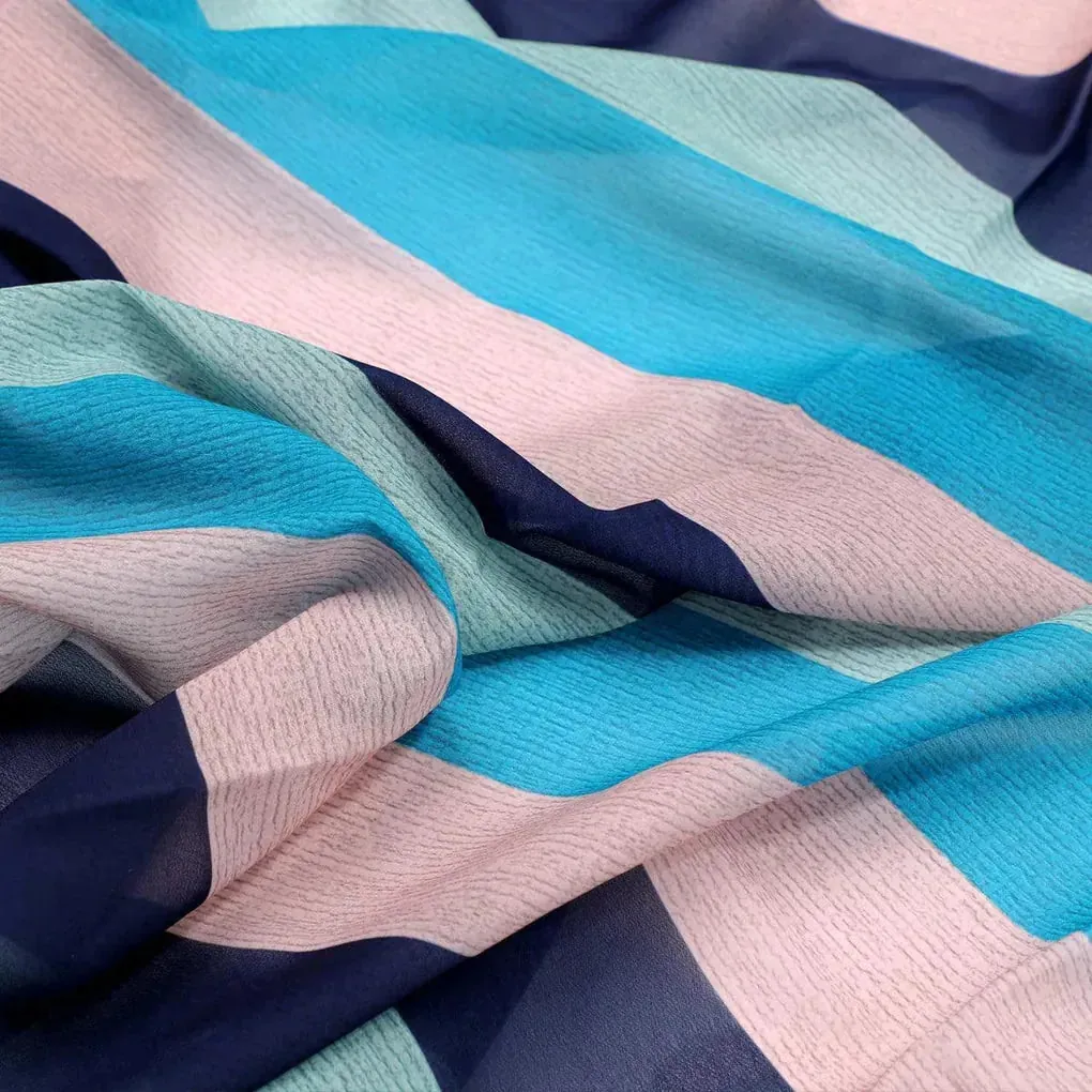 Subtle Colour Stripes Digital Printed Fabric - Weightless - Image 3