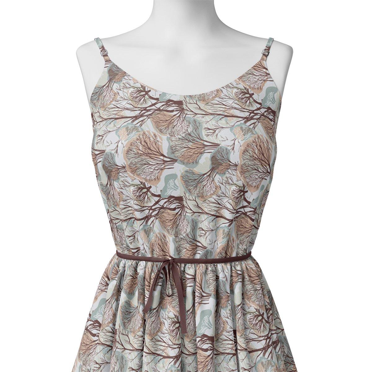 Suzani Summer Brown Tree Digital Printed Fabric - Image 2