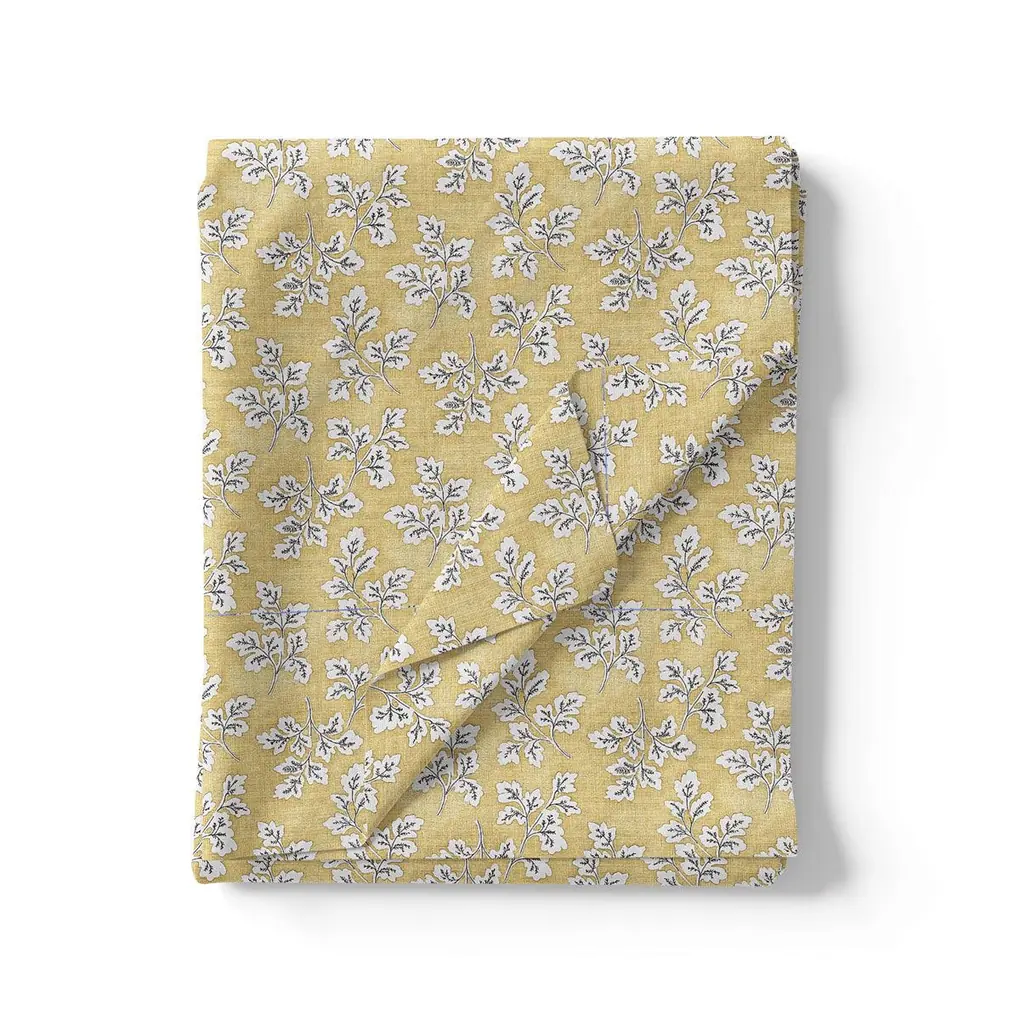 Tan Leaves Pashmina Printed Fabric - Image 3