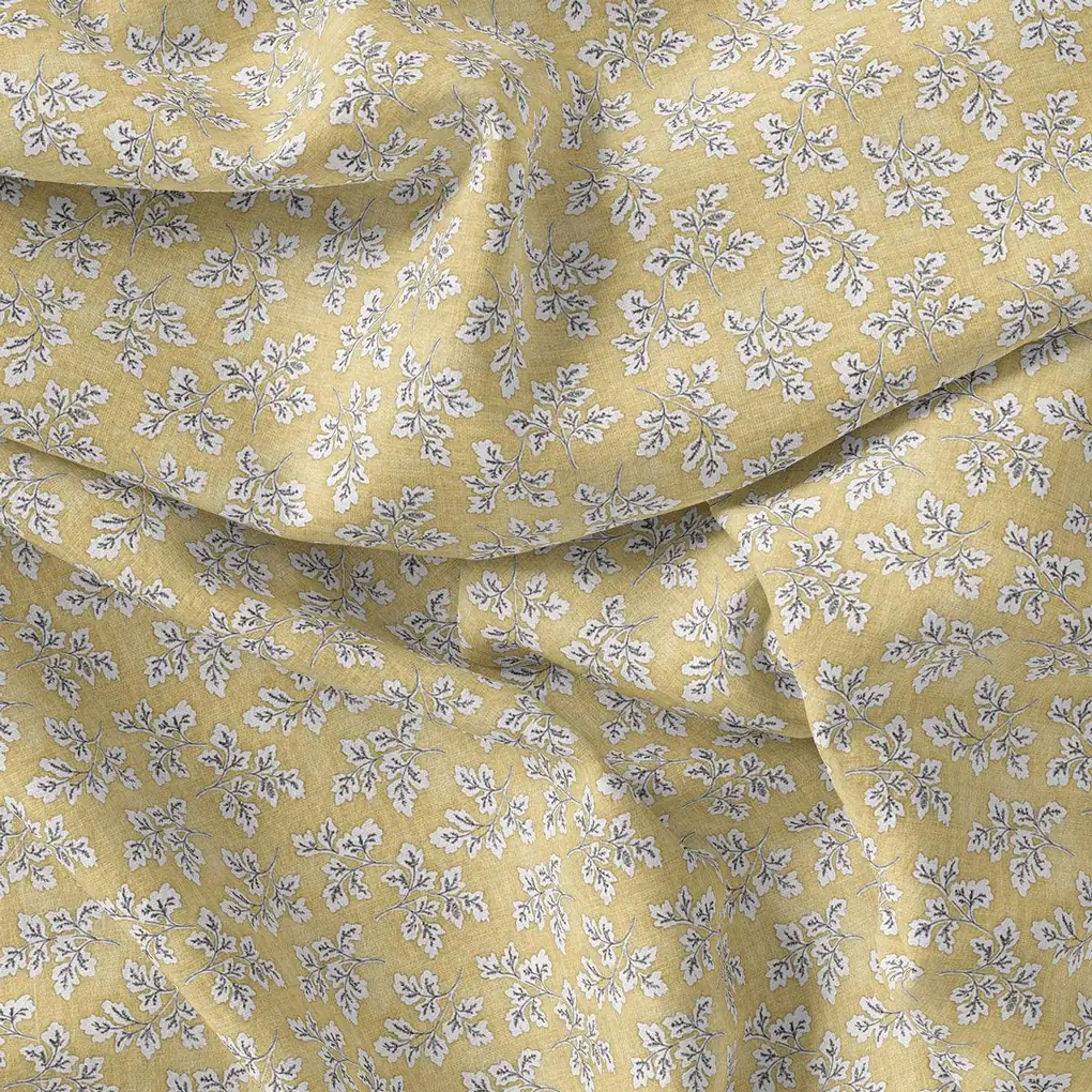 Tan Leaves Pashmina Printed Fabric - Image 4