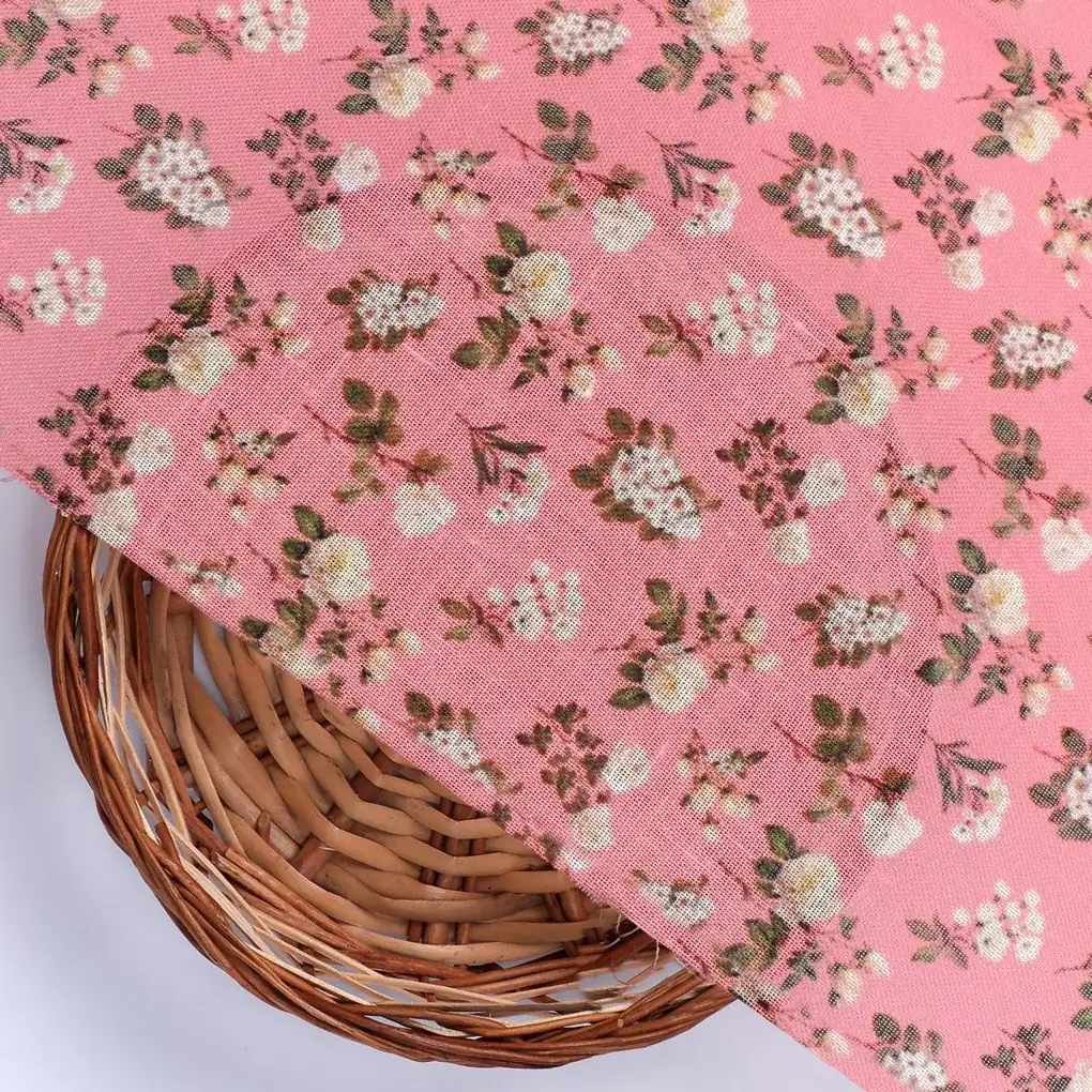 Tiny Baby's Breath Flower Bunch Digital Printed Fabric - Linen - Image 2