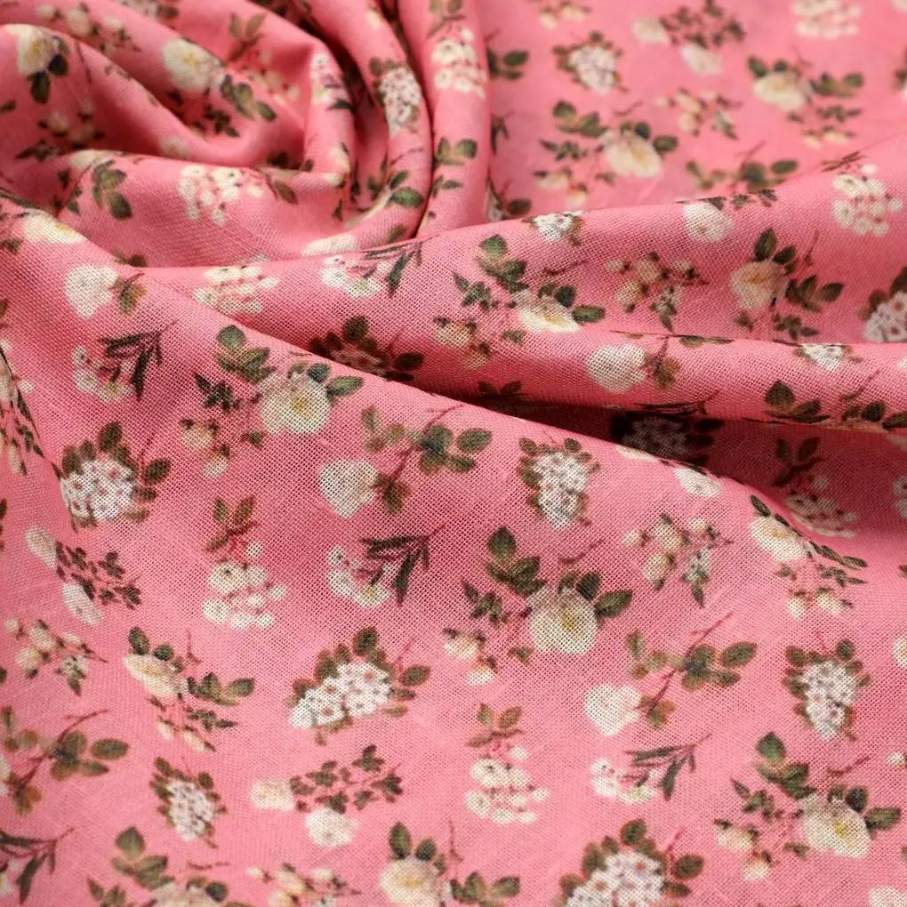 Tiny Baby's Breath Flower Bunch Digital Printed Fabric - Linen - Image 3