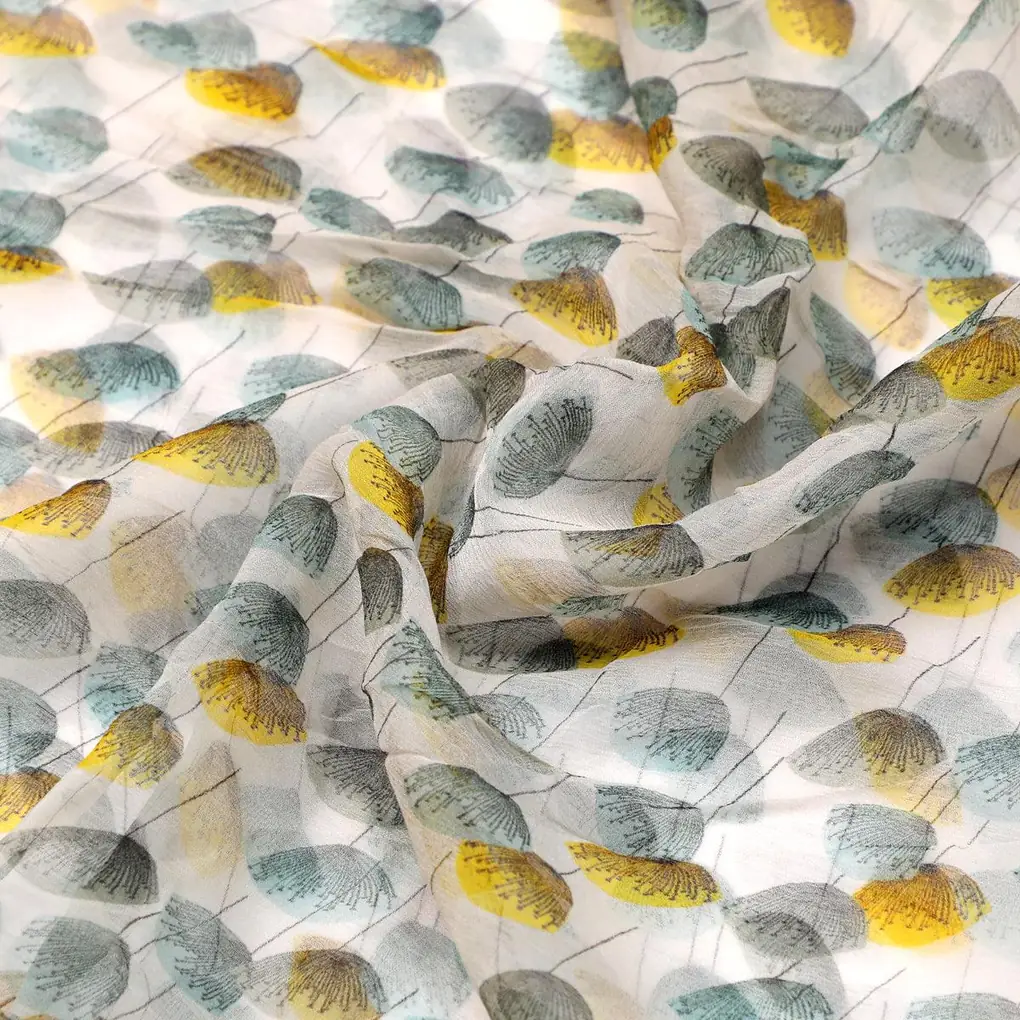 Tiny Beautiful Galliano Colour Flower Digital Printed Fabric - Pure Chiffon - Image 3