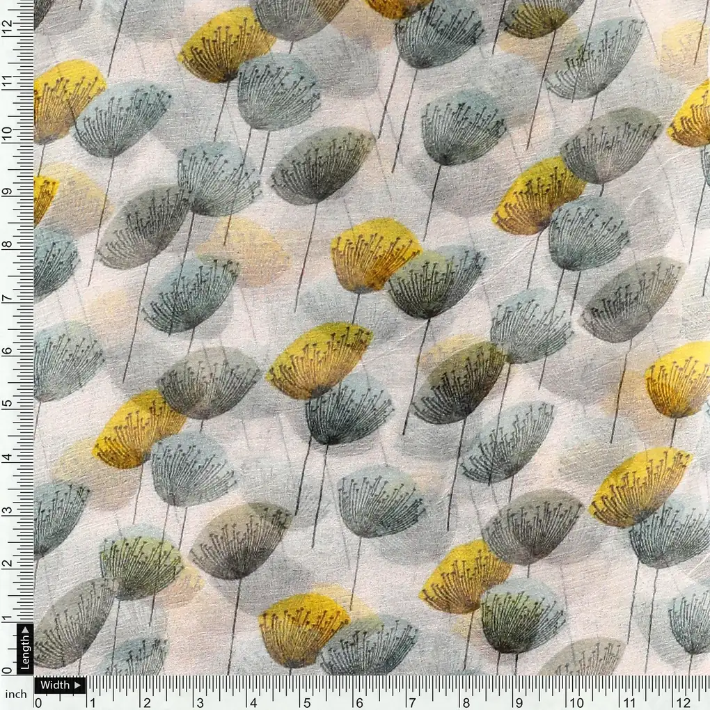 Tiny Beautiful Galliano Colour Flower Digital Printed Fabric - Pure Chiffon - Image 4