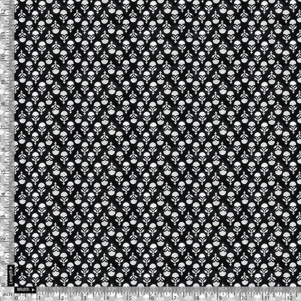 Tiny Beautiful Reverse Flower Digital Printed Fabric - Kora Silk - Image 4